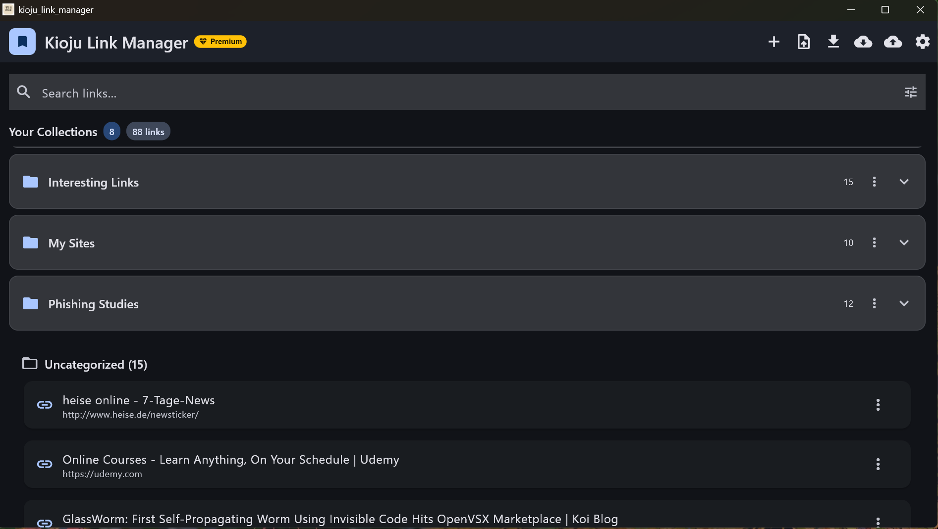 Kioju Desktop App - Main Interface
